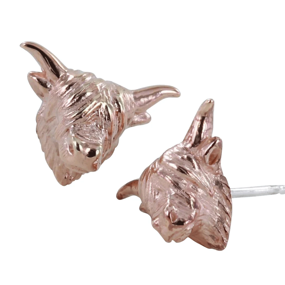  highland-cow-rose-gold-earrings-from-Cotswold-Jewellery