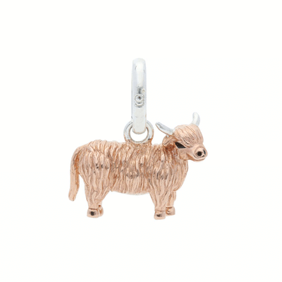 Highland Cow Recycled Sterling silver Charm