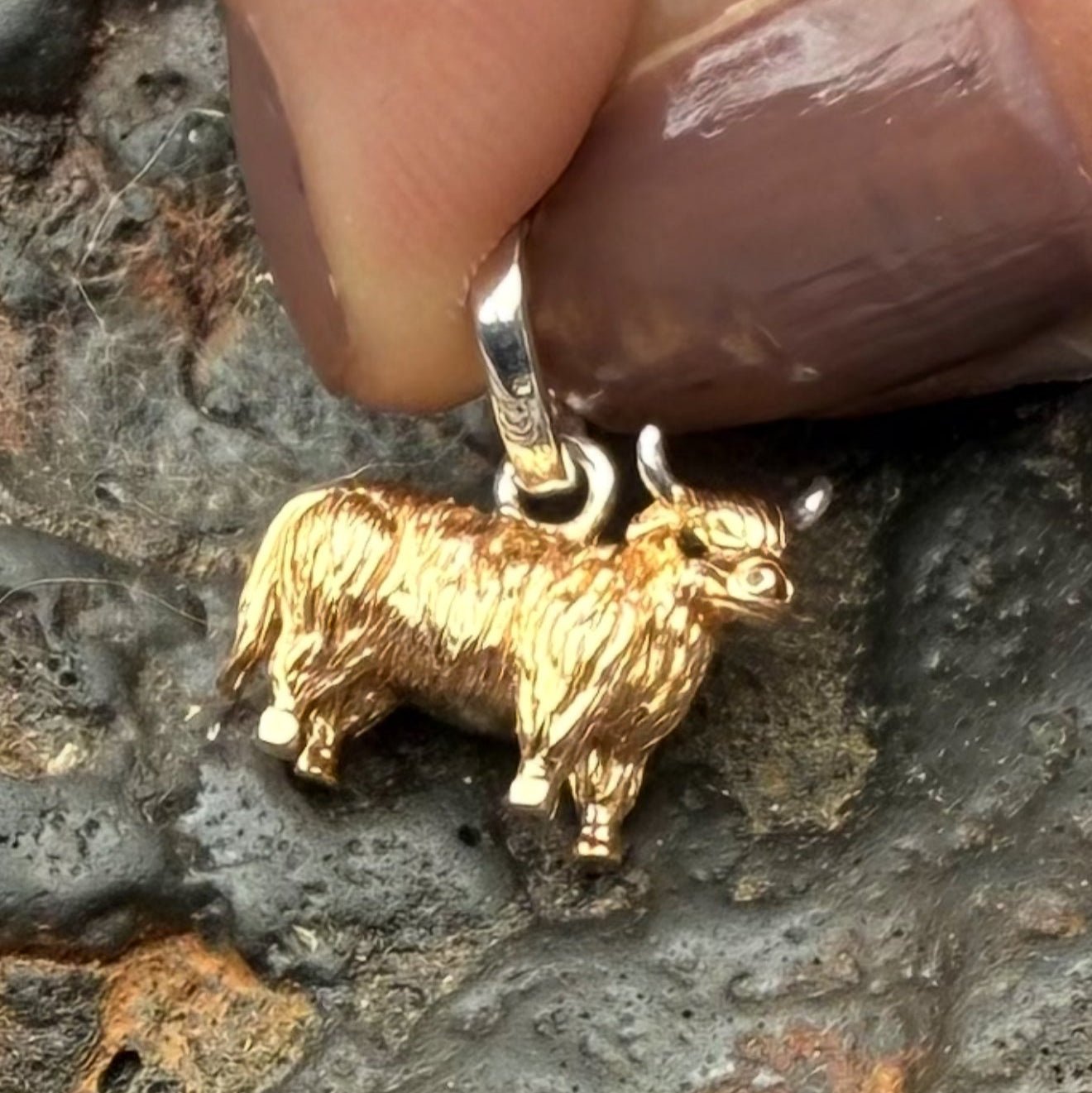 Highland Cow Recycled Sterling Silver Necklace - Cotswold Jewellery