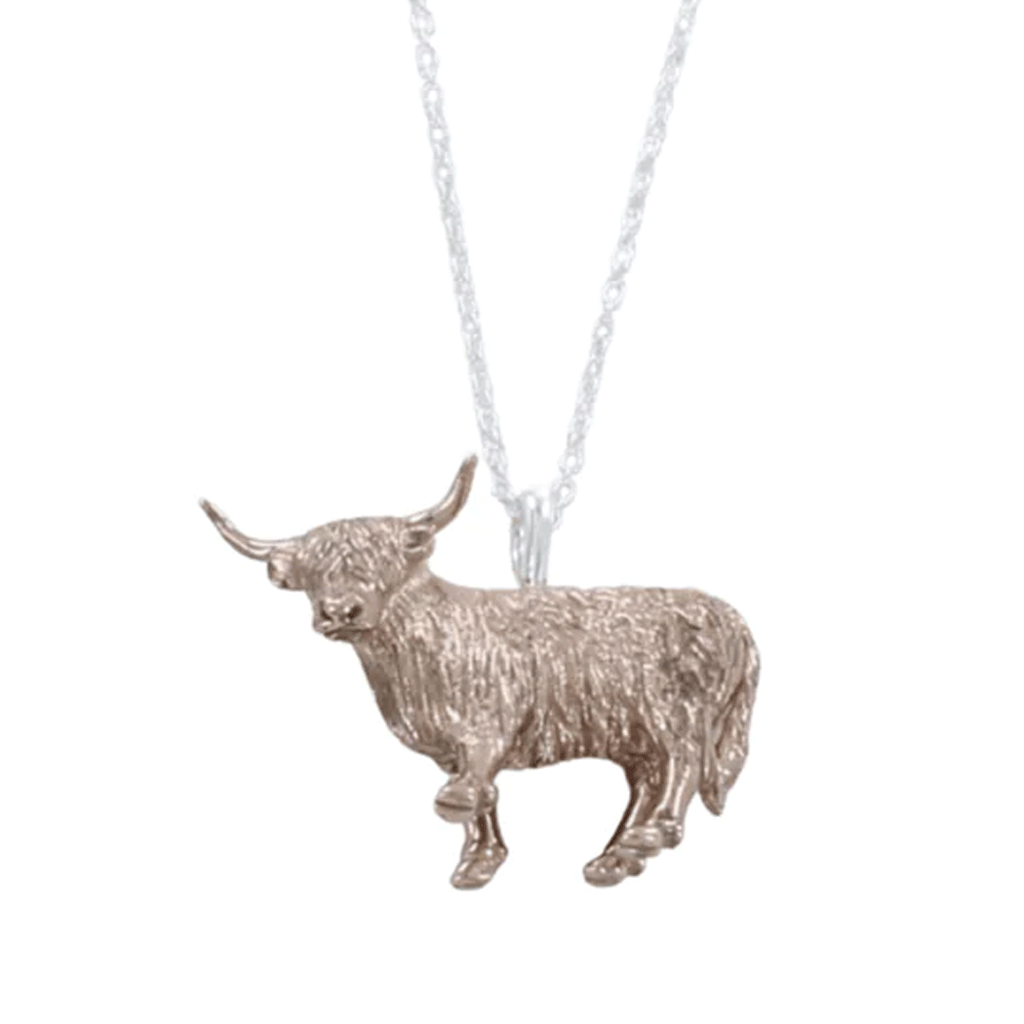 Highland Cow Rose Gold Necklace - Cotswold Jewellery