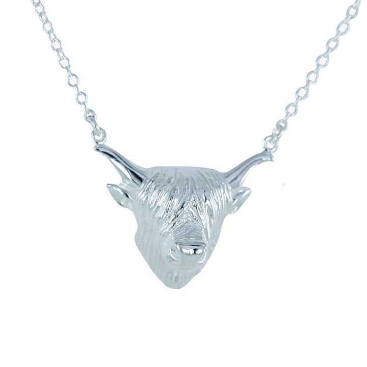 Highland Cow Sterling Silver Necklace - Cotswold Jewellery