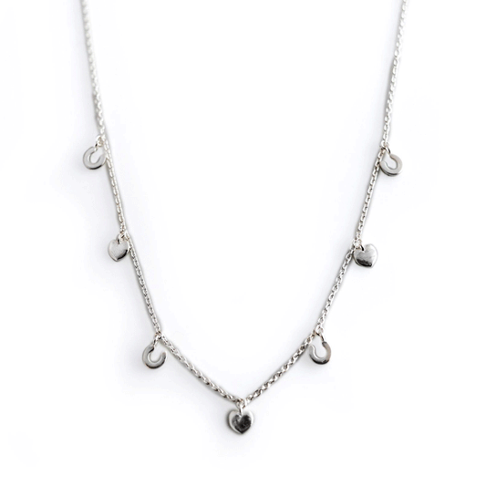 Hiho Silver Hearts and Horseshoes Necklace - Cotswold Jewellery