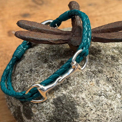 Hiho Silver Snaffle Jade Plaited Bracelet - Cotswold Jewellery