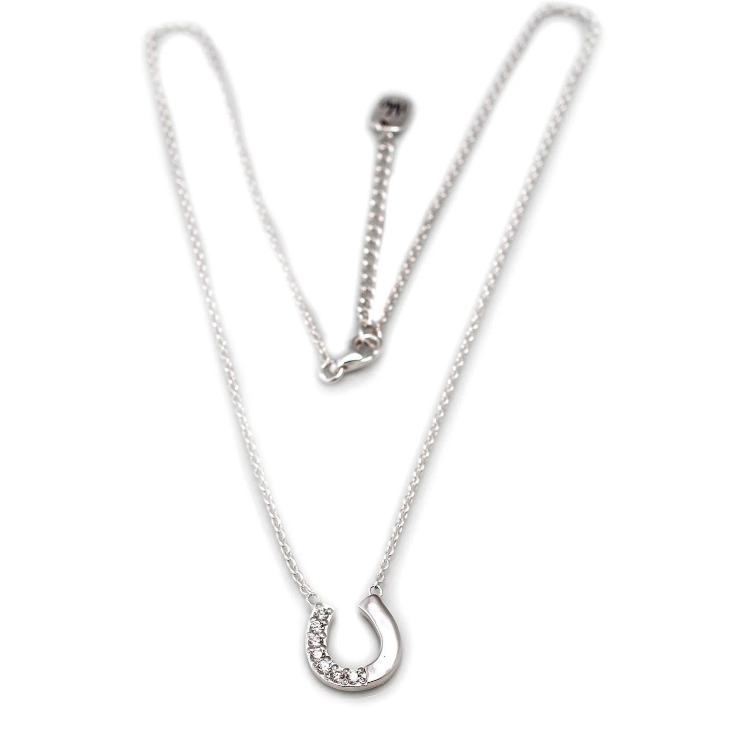 Sparkly Horseshoe Sterling Silver Necklace