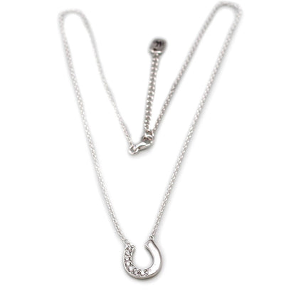 Sparkly Horseshoe Sterling Silver Necklace