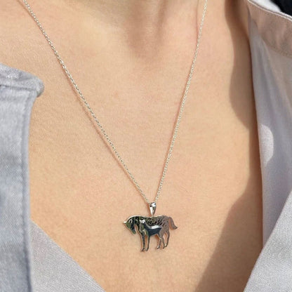 Mare and Foal Recycled Sterling Silver Necklace