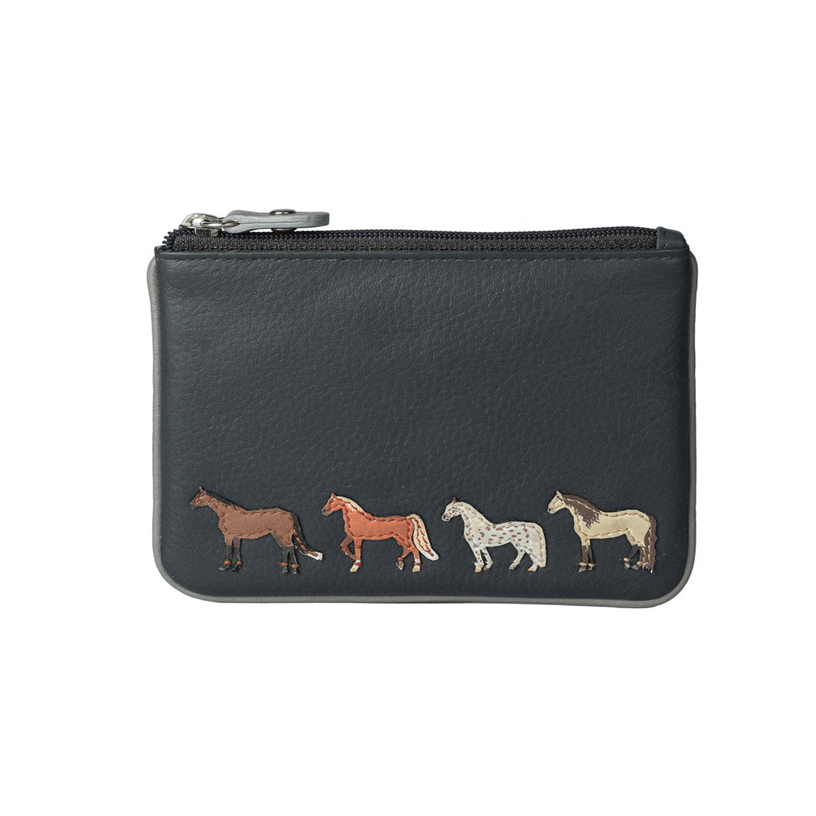 Horses Grey Leather Coin Purse - Cotswold Jewellery