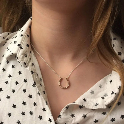Horseshoe Necklace Rose Gold - Cotswold Jewellery