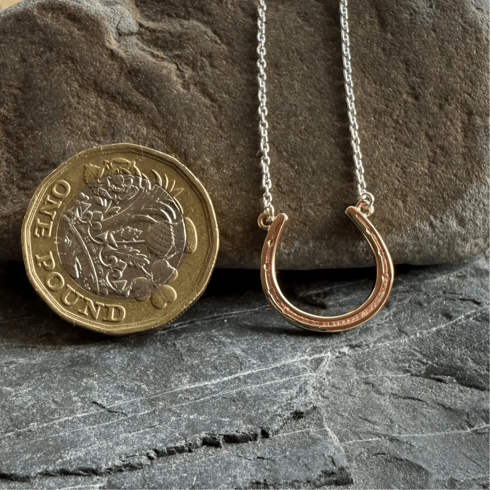 Horseshoe Necklace Rose Gold - Cotswold Jewellery