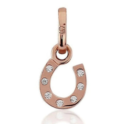 Horseshoe Sparkly Rose Gold Necklace - Cotswold Jewellery