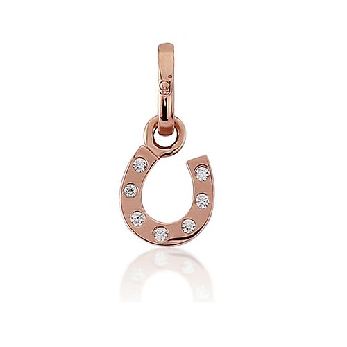Horseshoe Sparkly Rose Gold Necklace - Cotswold Jewellery