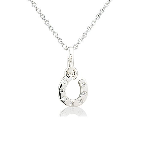 Horseshoe Sparkly Sterling Silver Hoof Necklace - Cotswold Jewellery