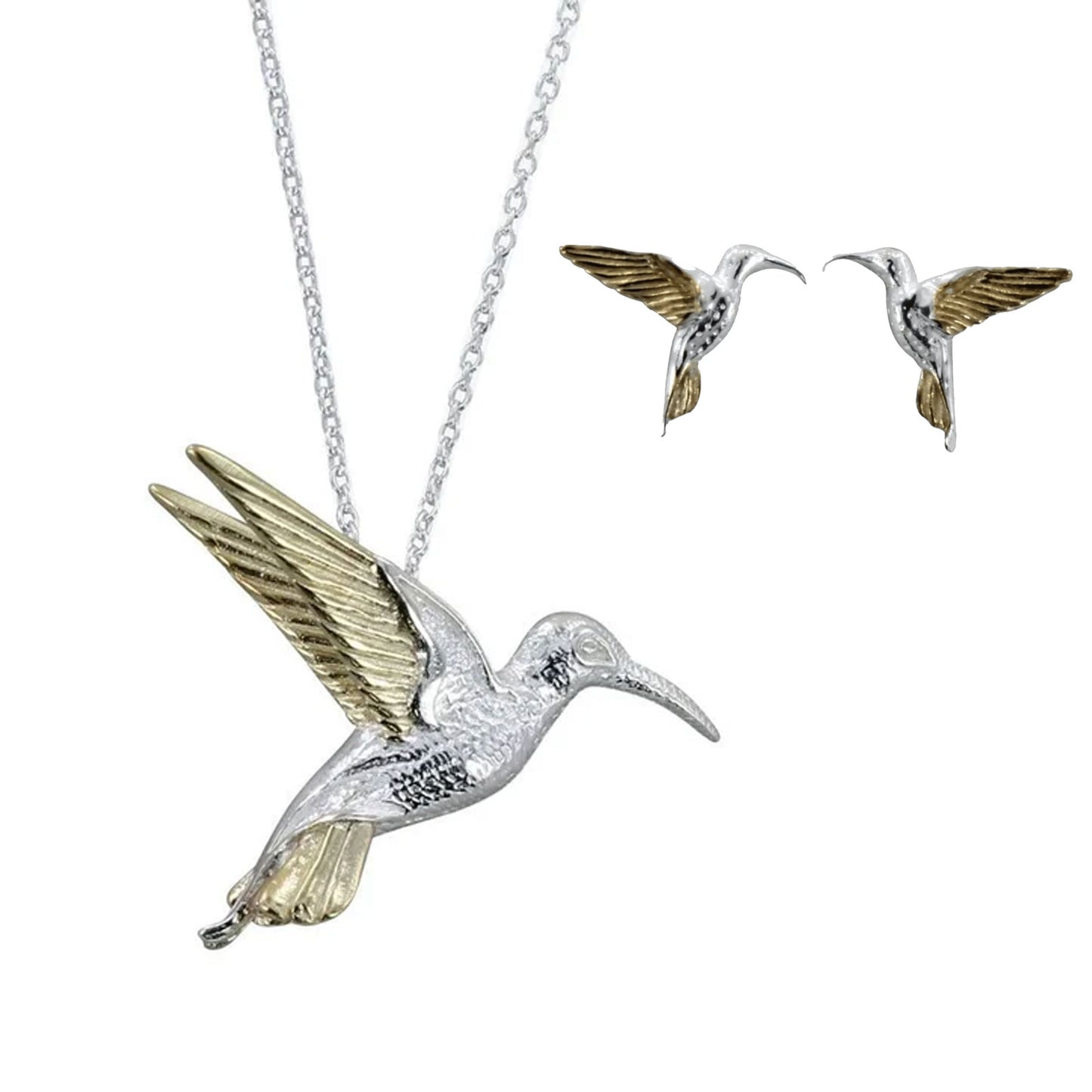 Hummingbird Necklace & Earrings Set