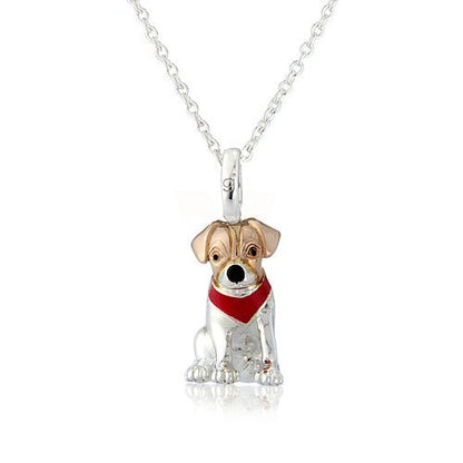 Jack Russell Recycled Sterling Silver Necklace - Cotswold Jewellery