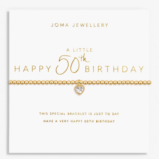 Joma Jewellery Happy 50th Birthday Bracelet - Cotswold Jewellery