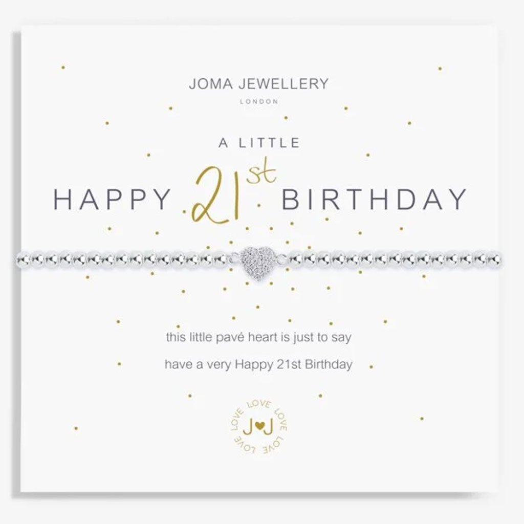 Joma Jewellery 21st Birthday Heart Bracelet - Cotswold Jewellery