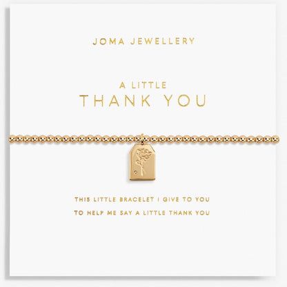 Joma Jewellery A Little Thankyou Bracelet Gold - Cotswold Jewellery