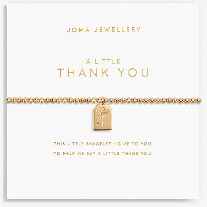 Joma Jewellery A Little Thankyou Bracelet Gold - Cotswold Jewellery