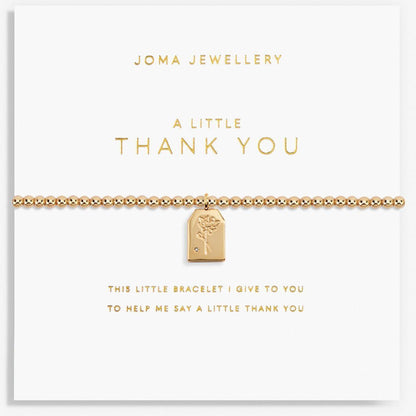 Joma Jewellery A Little Thankyou Bracelet Gold - Cotswold Jewellery