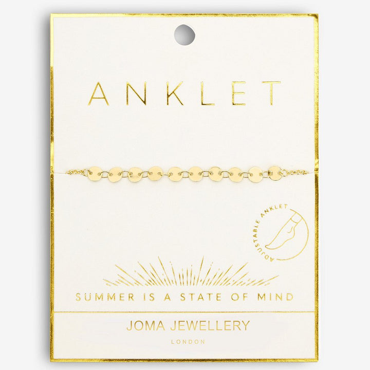 Joma Jewellery Gold Disc Chain Anklet - Cotswold Jewellery