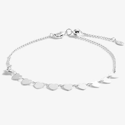 Joma Jewellery Silver Hearts Adjustable Anklet - Cotswold Jewellery