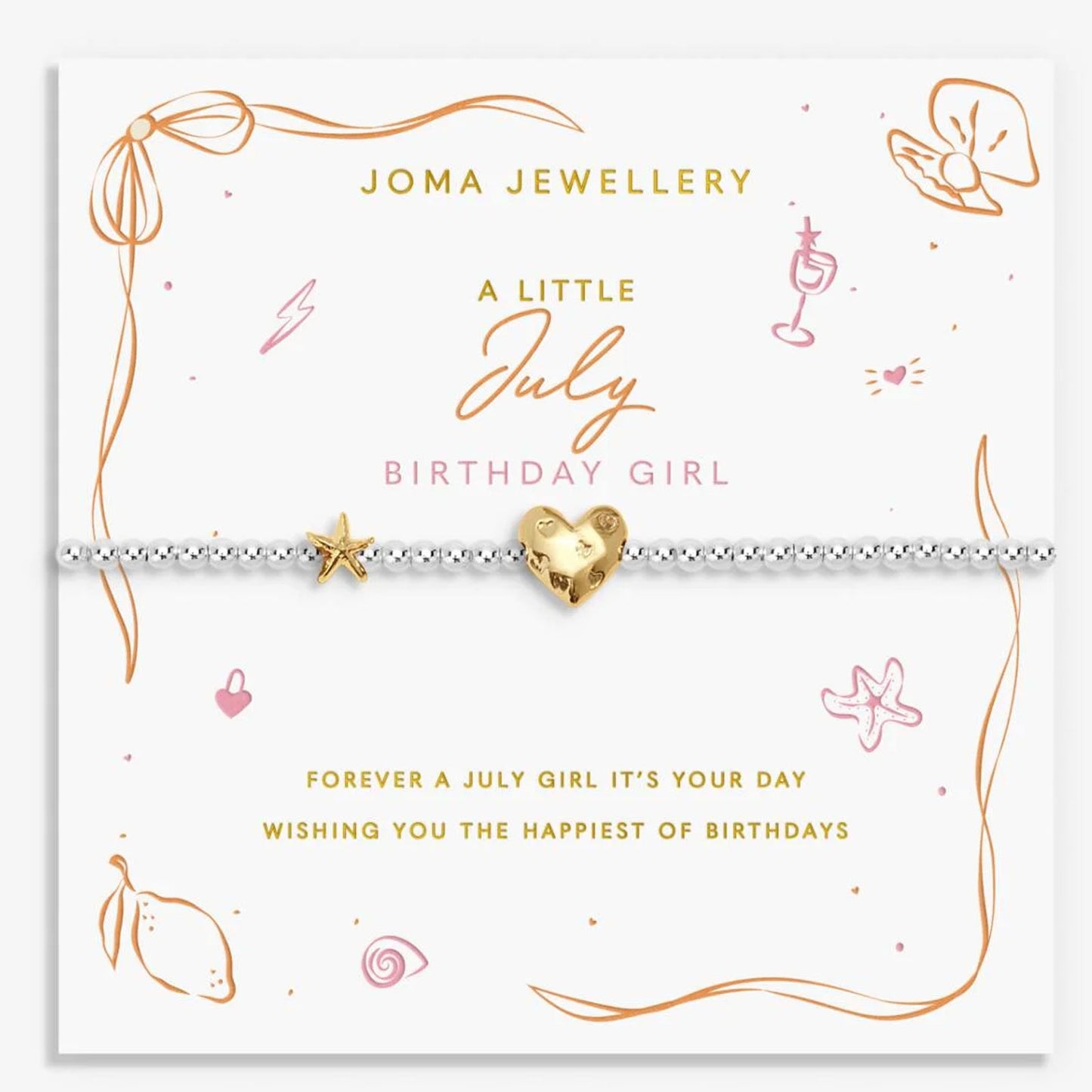 A Little July Birthday Silver Plated Bracelet