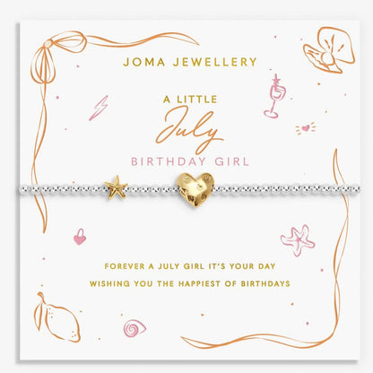 A Little July Birthday Silver Plated Bracelet