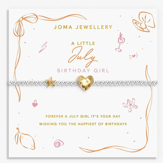 A Little July Birthday Silver Plated Bracelet