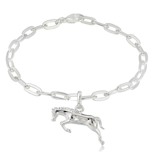 Gemma J Jumping Horse Sterling Silver Bracelet