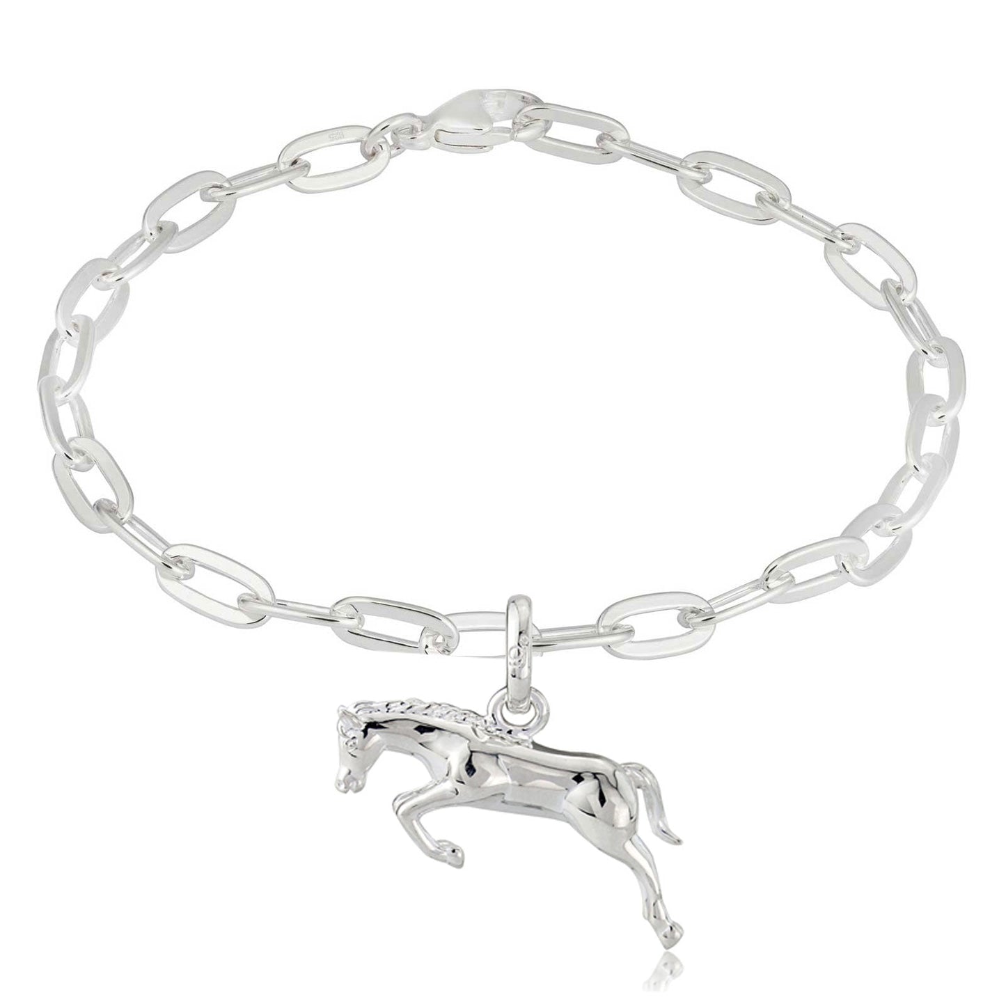 Jumping Horse Recycled Sterling Silver Bracelet - Cotswold Jewellery