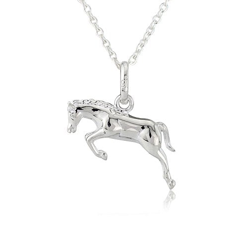 Jumping Horse Sterling Silver Necklace - Cotswold Jewellery