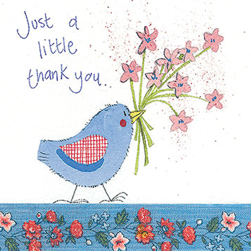 Just a Little Thank you Bird Card - Cotswold Jewellery