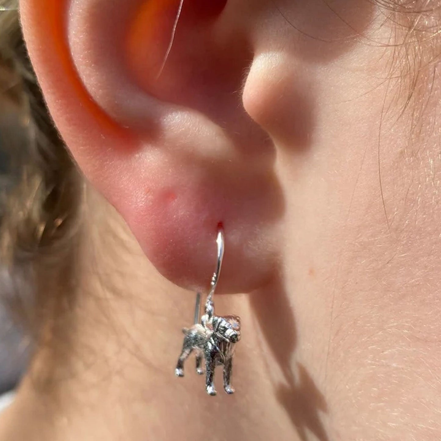 Labrador Dangly Recycled Sterling Silver Earrings - Cotswold Jewellery
