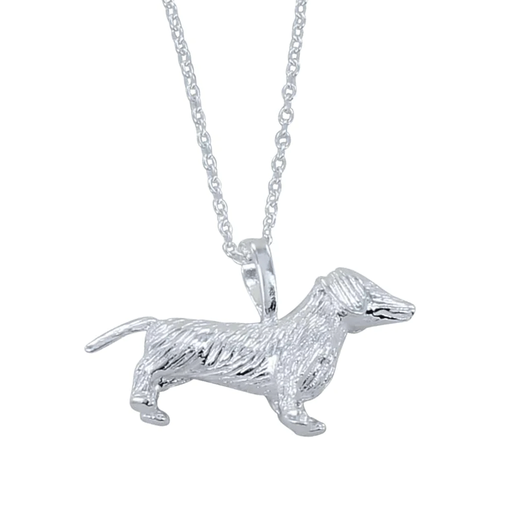 Large Sterling Silver Dachshund Necklace - Cotswold Jewellery