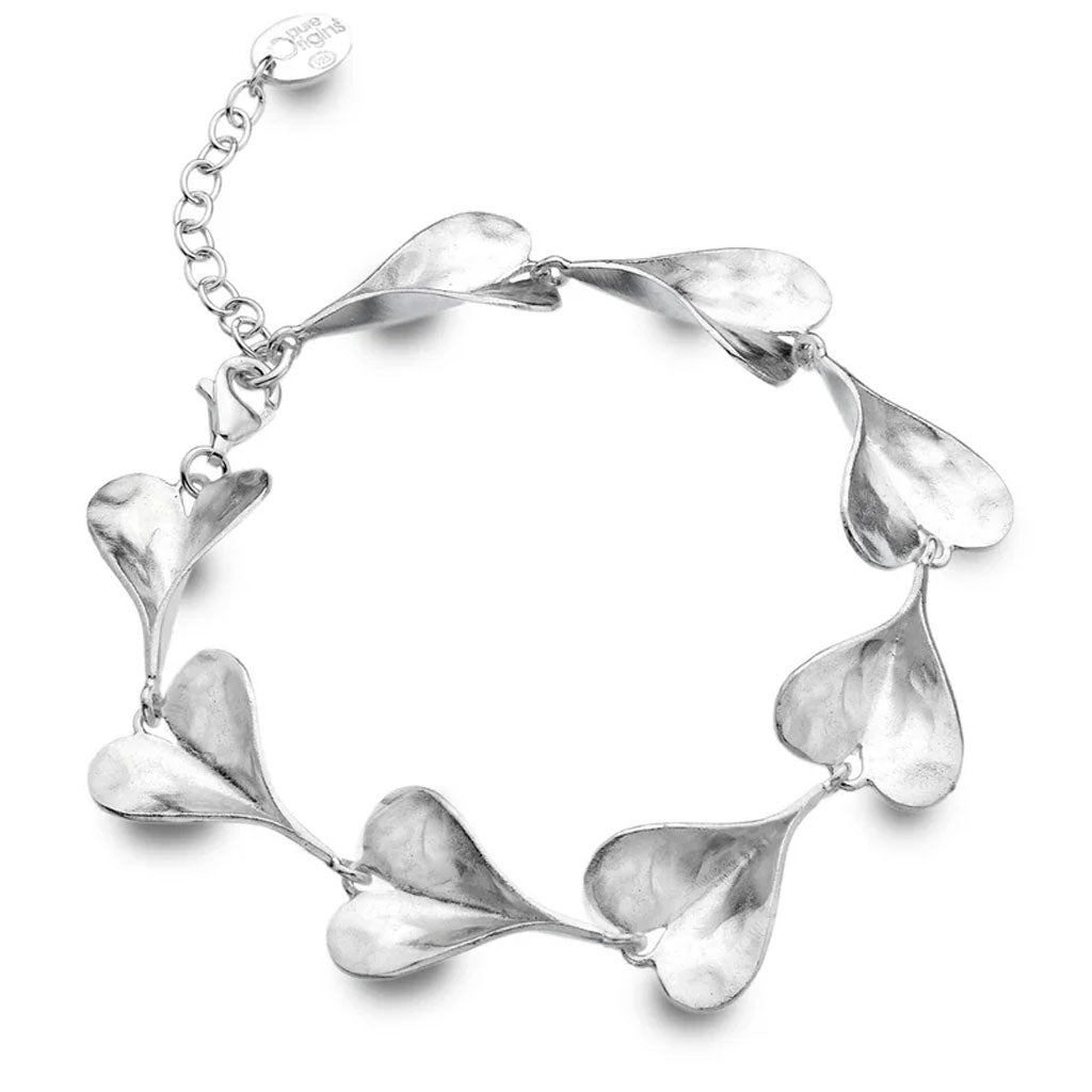 Leaf Heart Sterling Silver Bracelet - Cotswold Jewellery