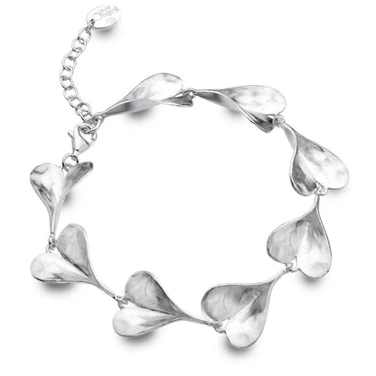 Leaf Heart Sterling Silver Bracelet - Cotswold Jewellery
