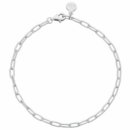Silver chain bracelet on a white background