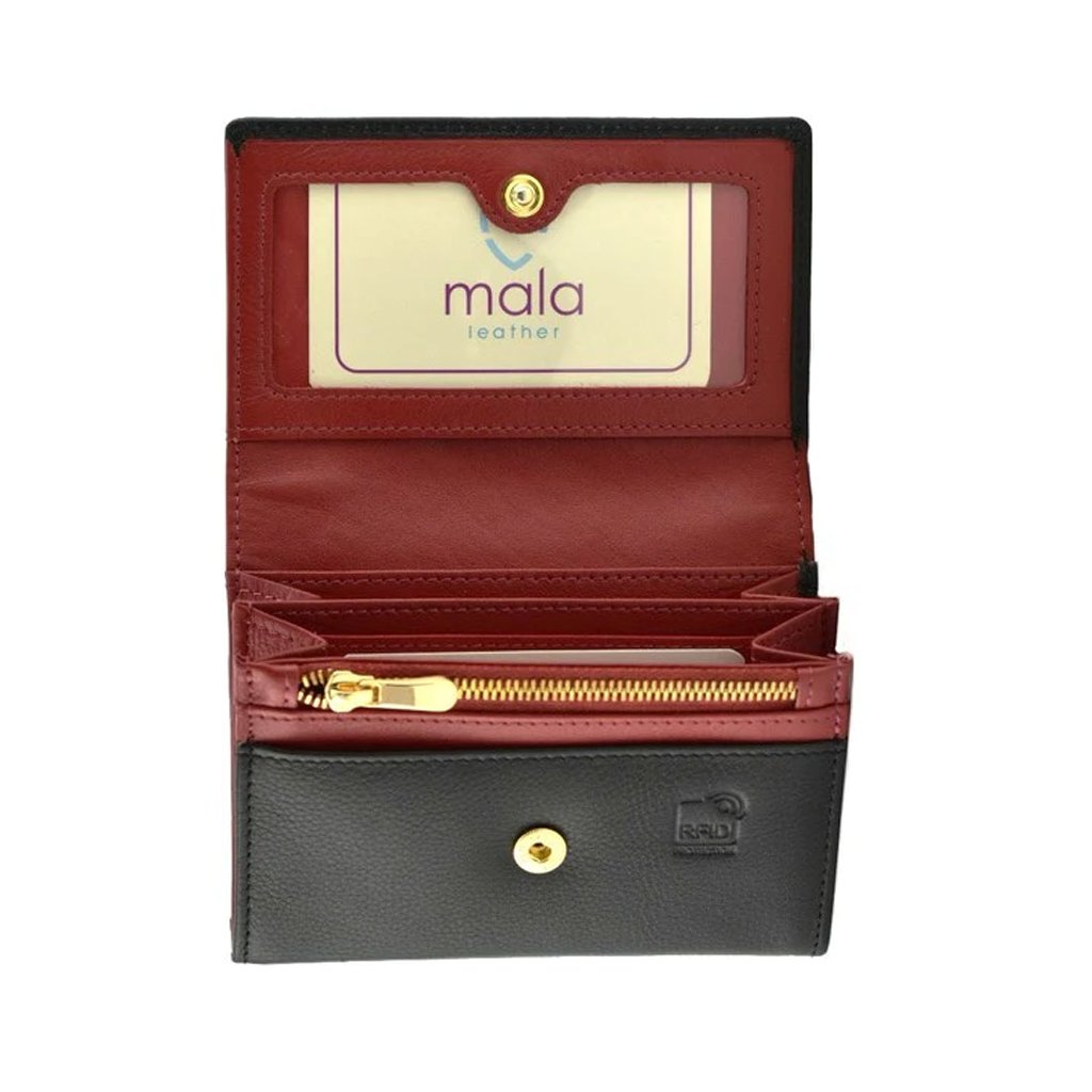Mala Leather Bee Purse Black - Cotswold Jewellery