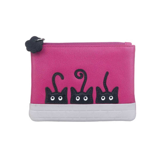 Mala Leather Cute Cat Pink Coin Purse - Cotswold Jewellery