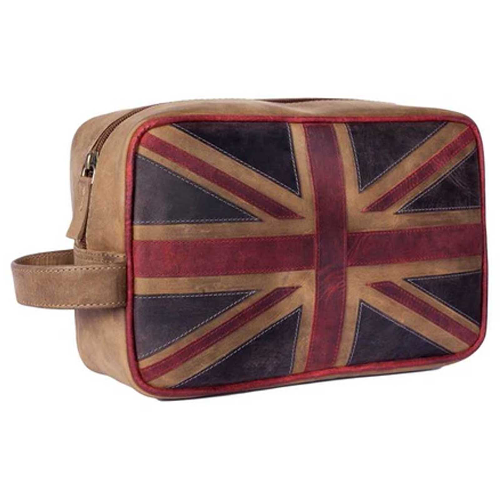 Mala Leather Union Jack Wash Bag - Cotswold Jewellery