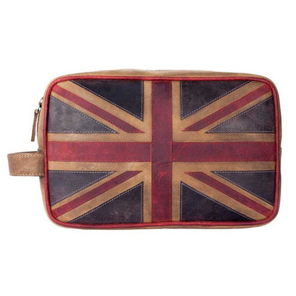 Mala Leather Union Jack Wash Bag - Cotswold Jewellery