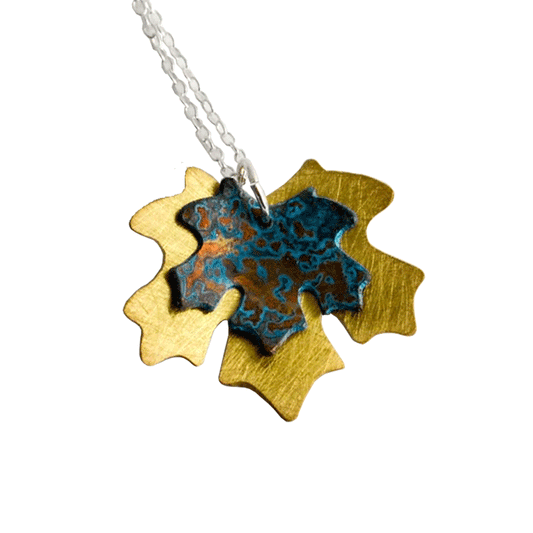 Maple Leaf Brass Necklace - Cotswold Jewellery