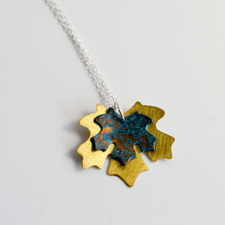 Maple Leaf Brass Necklace - Cotswold Jewellery