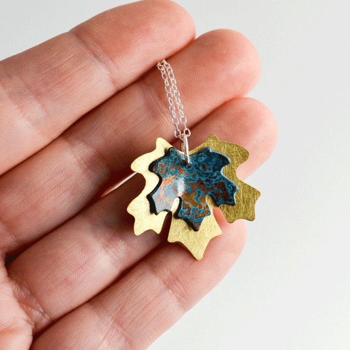 Maple Leaf Brass Necklace - Cotswold Jewellery