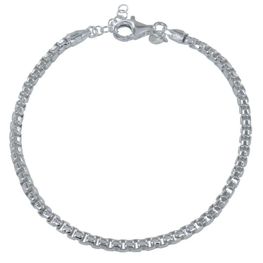 Silver bracelet on a white background