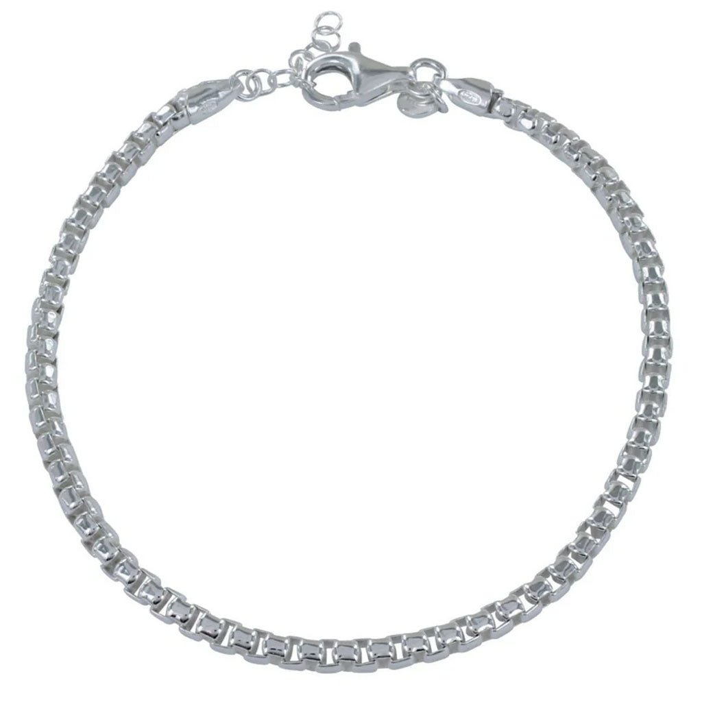 Men's Box Chain Recycled Sterling Silver Bracelet - Cotswold Jewellery