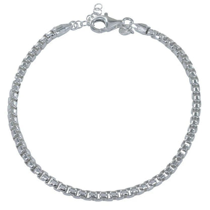 Men's Box Chain Recycled Sterling Silver Bracelet - Cotswold Jewellery