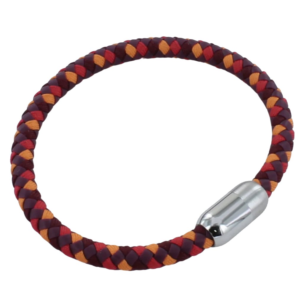 Men's Casino Orange Leather Bracelet - Cotswold Jewellery
