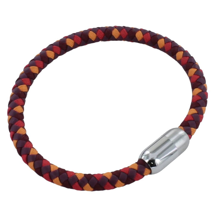 Men's Casino Orange Leather Bracelet - Cotswold Jewellery