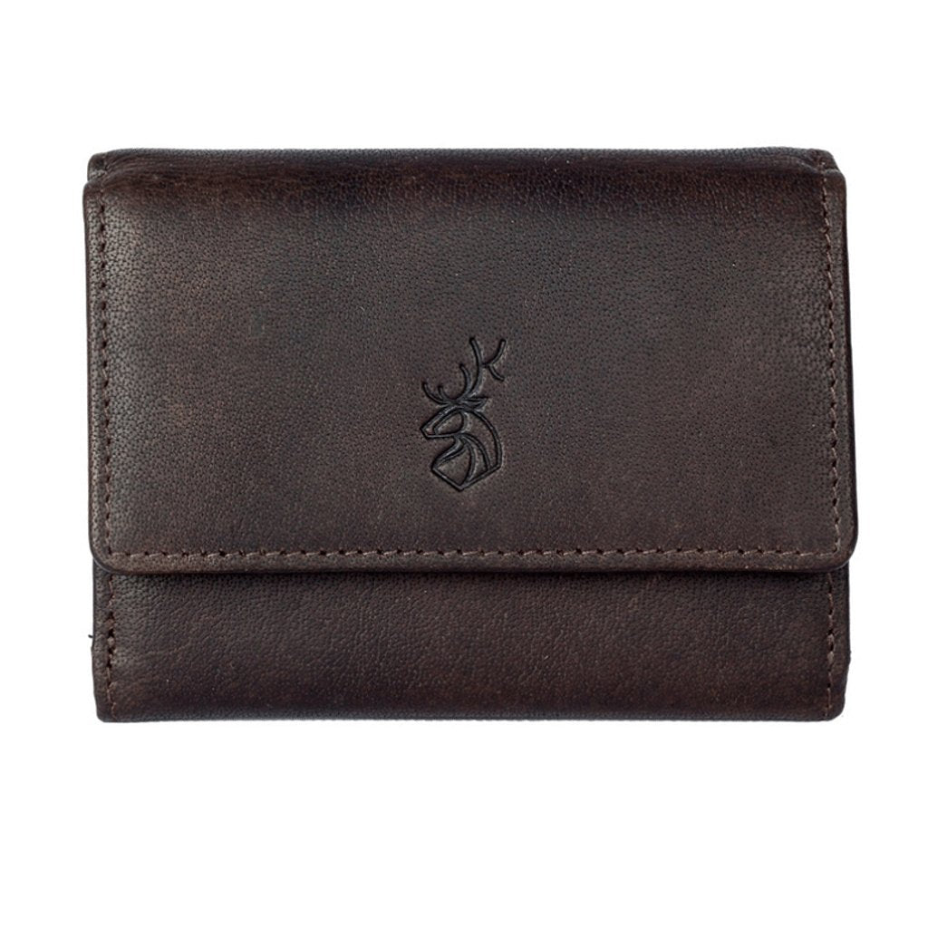 Men's Tri Fold Brown Leather Wallet RFID - Cotswold Jewellery